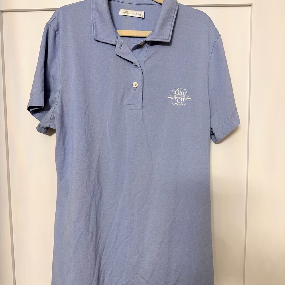 Peter Millar Polo Shirt Blue Golf Club Women’s Size Small Short Sleeve Cotton